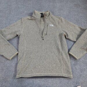 The North Face Mens Fleece Small Beige 1/4 Zip